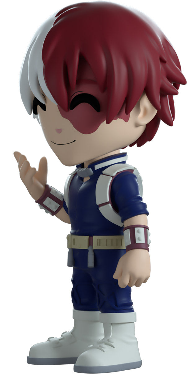 vinyl figure of Shoto Todoroki from My Hero Academia, featuring blue and white design