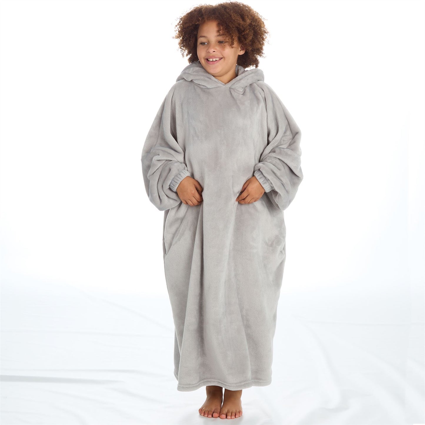 KIDS GREY OVERSIZED HOODIE - 7-13 YEARS