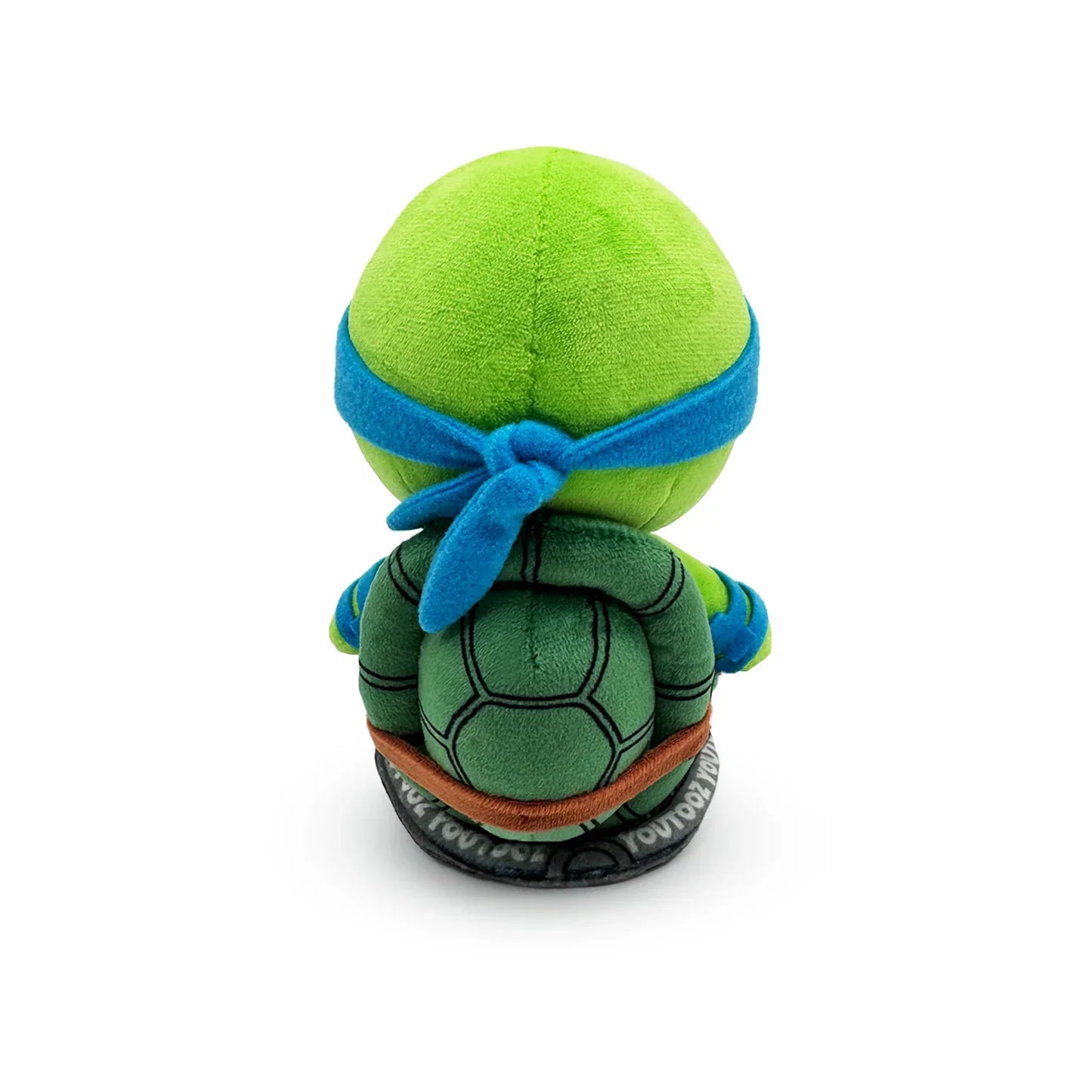 TMNT Plush toy turtle with blue headband on a white background