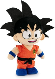 Goku Dragon Ball Plush toy of a character in an orange outfit with black spiky hair on a white background