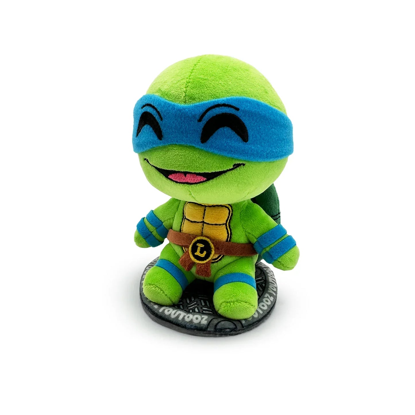TMNT Green plush toy with blue mask on a white background