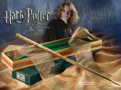 Harry Potter wand and box with a character in the background