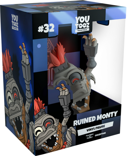 Boxed vinyl figure of Ruined Monty from YouTooz collection