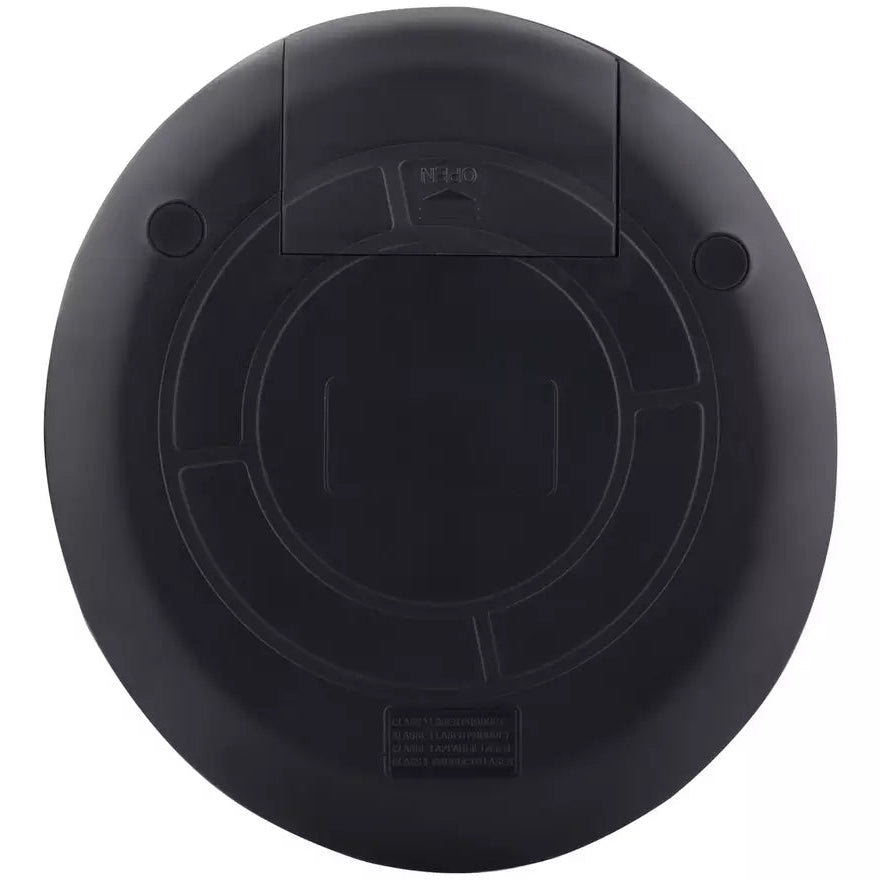 Silver portable CD player with 'BUSH' branding on a white background