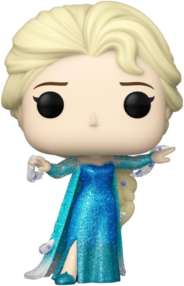 Funko Pop! vinyl figure of a character in a blue dress with sparkles on a white background