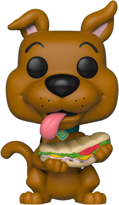 Funko Pop! vinyl figure of Scooby Doo holding a hamburger on a white background