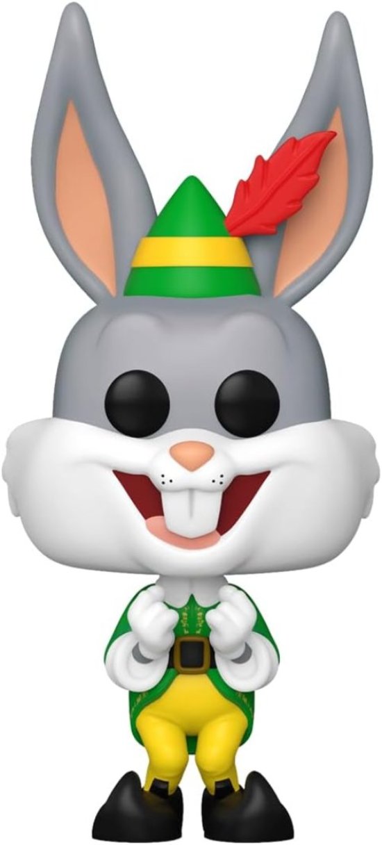 Character figurine, Bugs Bunny with a colorful hat and outfit on a white background