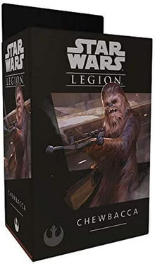 Star Wars Legion Chewbacca box with character images on a black background