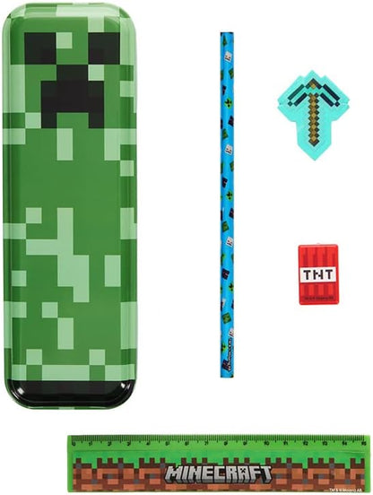 Minecraft-themed phone case with pixelated design, including a creeper face and TNT block.