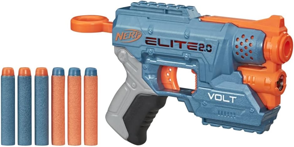 Nerf Elite 2.0 Volt blaster with darts on a white background