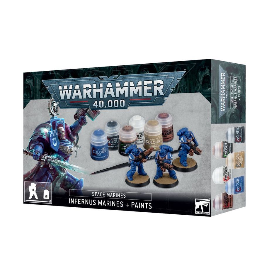 Warhammer 40,000 Space Marines Infernus Marines + Paints set packaging