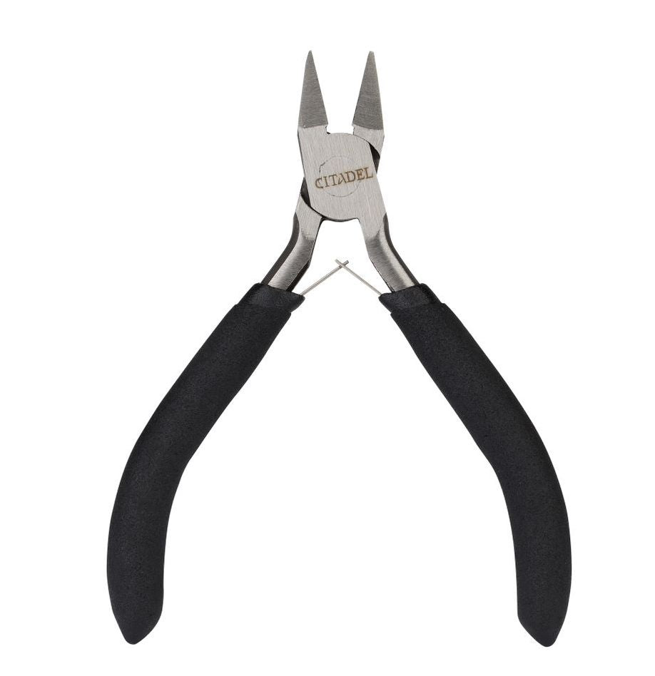 Pair of pliers with black handles and 'Citadel' branding on a white background