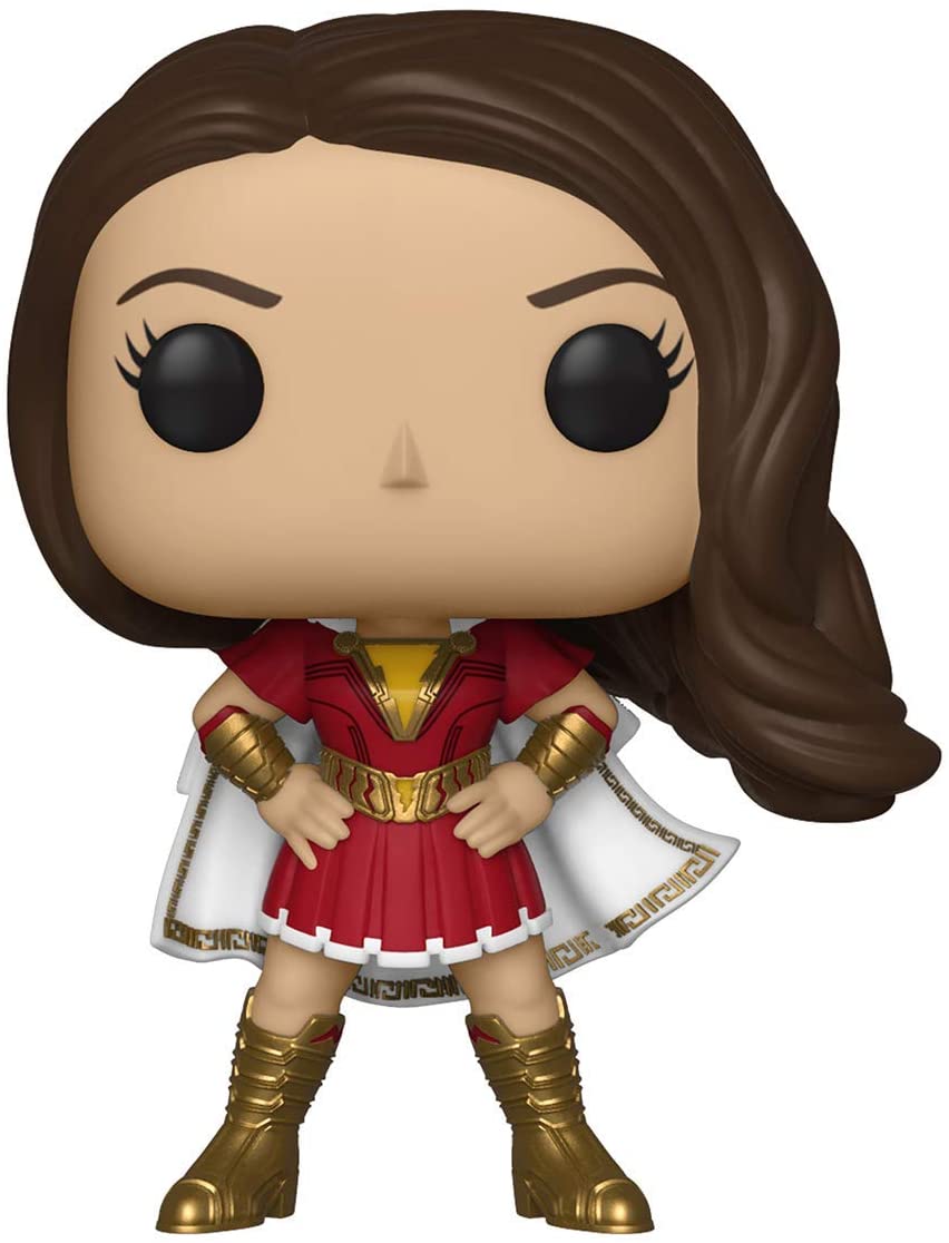 Funko Pop! vinyl figure of a superheroine in a red and gold costume with white accents on a white background