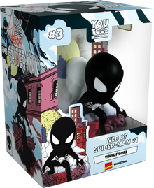 Boxed vinyl figure of Web of Spider-Man, by YouTooz, part of the Marvel Comic collection
