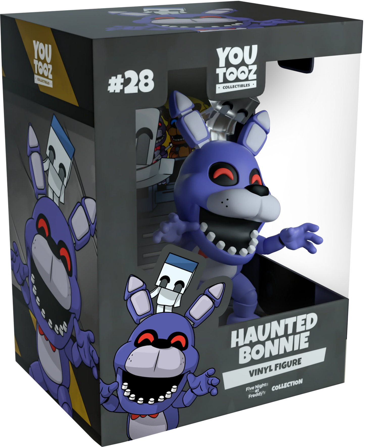 Boxed Haunted Bonnie vinyl figure from YouTooz with characters on a white background