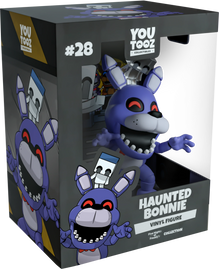 Boxed Haunted Bonnie vinyl figure from YouTooz with characters on a white background