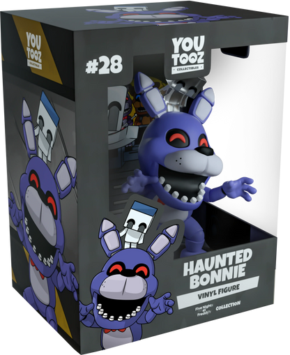 Boxed Haunted Bonnie vinyl figure from YouTooz with characters on a white background