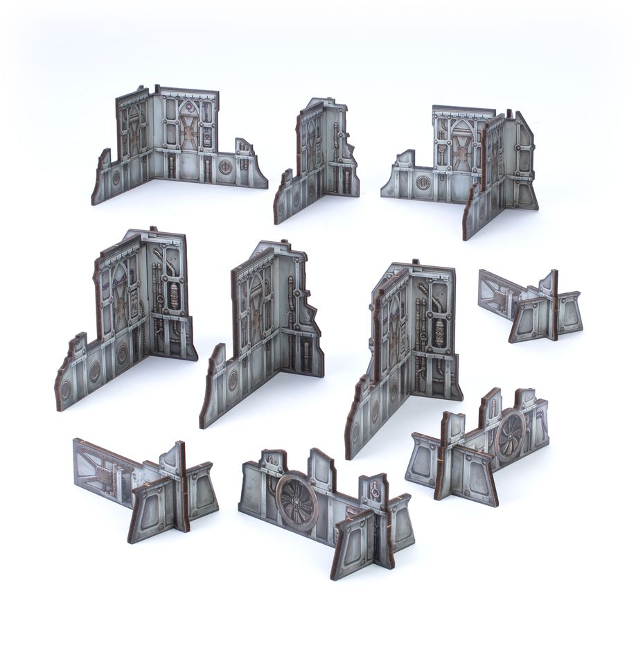 Warhammer Set of miniature architectural models on a white background