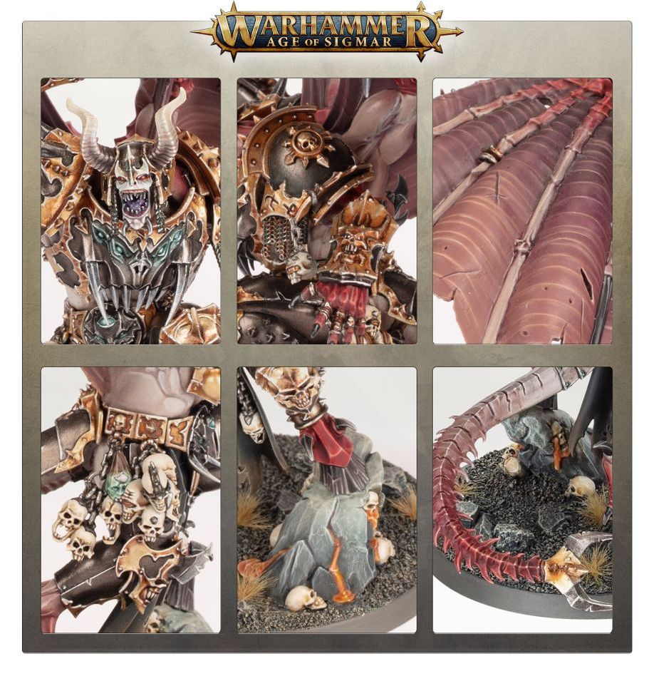Collage of Warhammer Age of Sigmar figurines and details