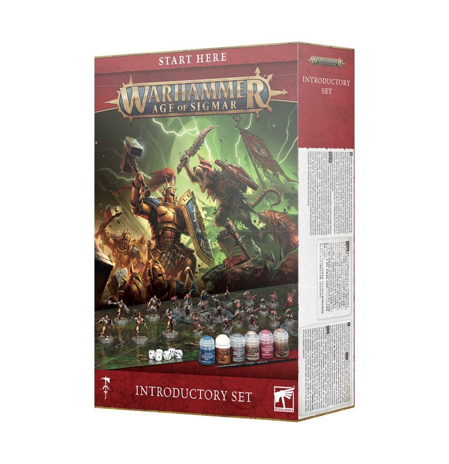 Warhammer Age of Sigmar introductory set packaging on a white background