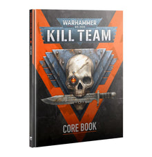 Warhammer 40,000 Kill Team Core Book with skull and knife design on an orange and black background