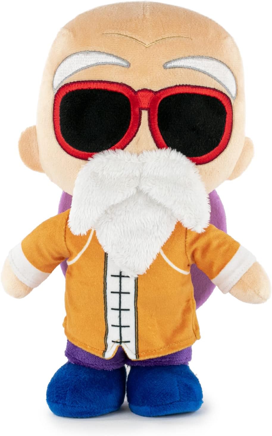 Plush Master Roshi Dragon Ball toy of a character with sunglasses and a beard on a white background