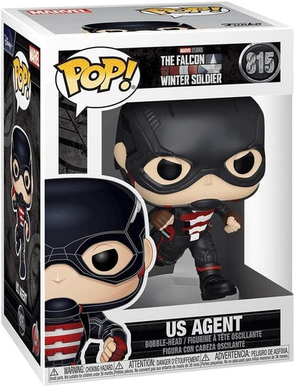 Funko Pop! vinyl figure packaging of US Agent from 'The Falcon and the Winter Soldier'.