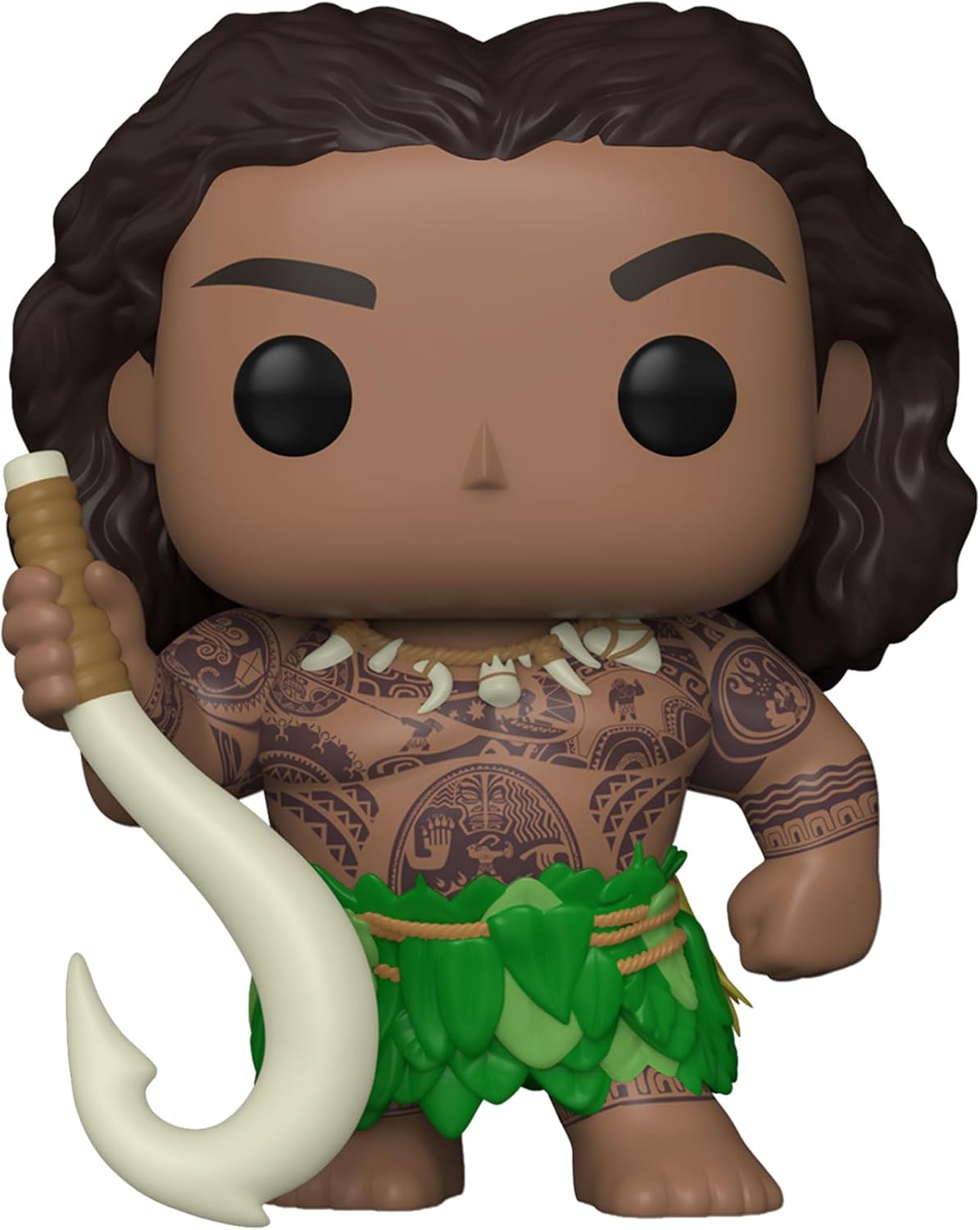 Funko Pop! vinyl figure of a character Maui with tribal design and weapon