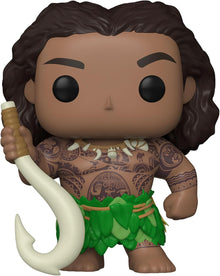 Funko Pop! vinyl figure of a character Maui with tribal design and weapon