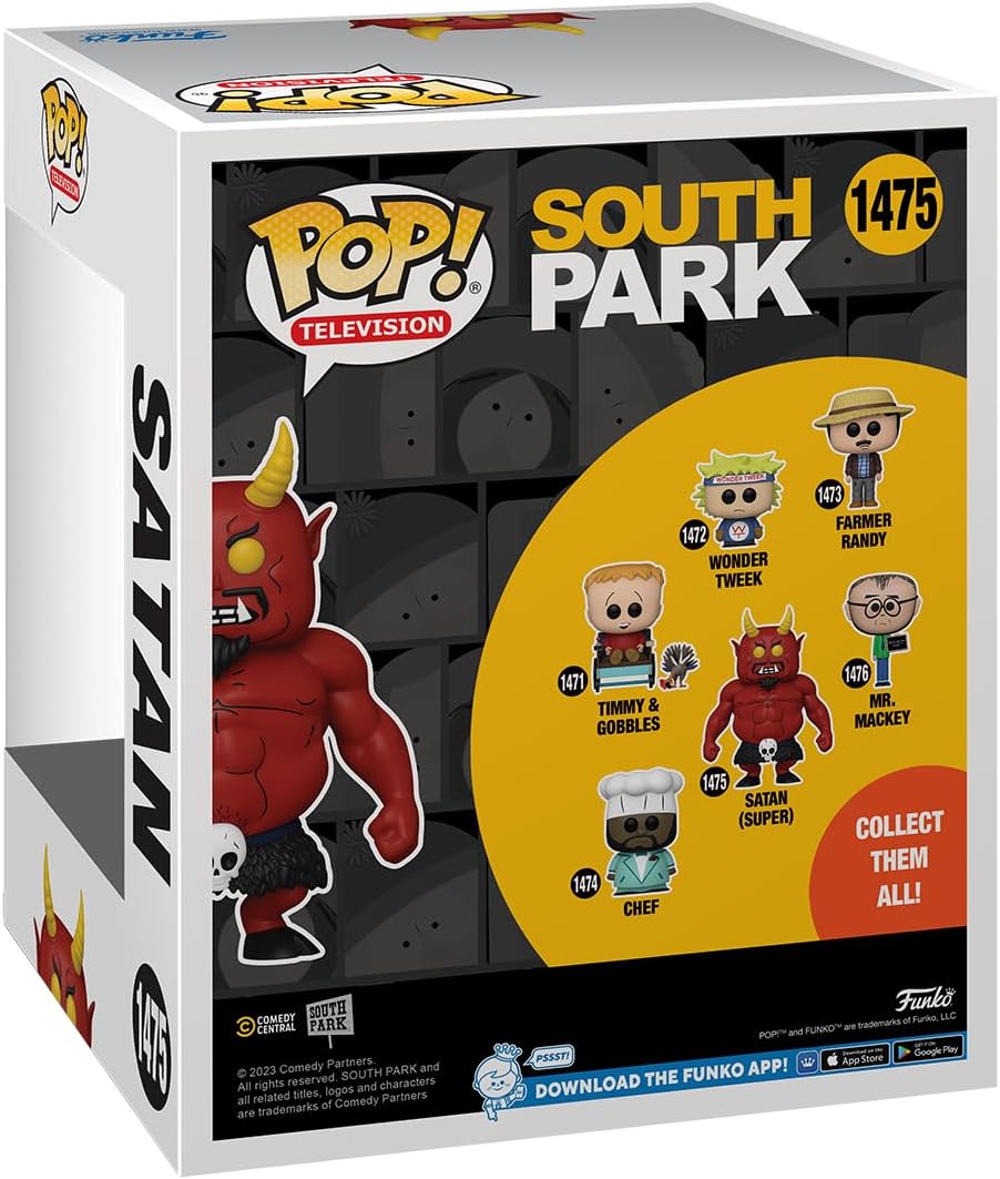 Funko Pop! South Park figure packaging with characters and branding.