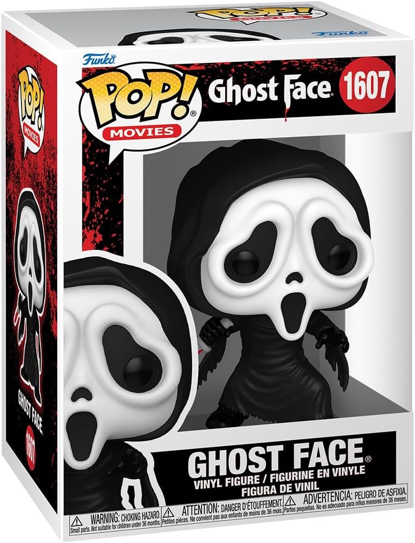 Funko Pop! Ghost Face vinyl figure packaging with red and white design