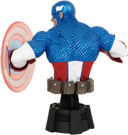 Captain America figurine with shield on a white background