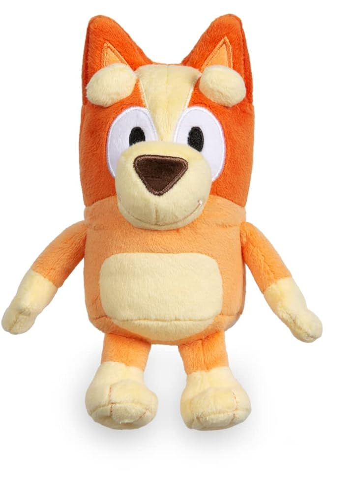 Plush toy fox called Bingo with orange fur and white accents on a white background