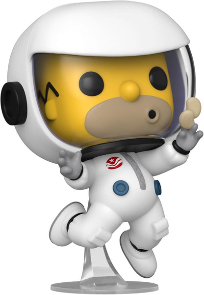 Toy figure of an astronaut with a white helmet and suit on a white background