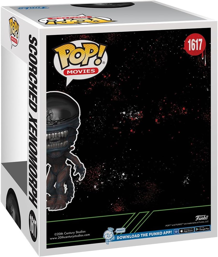 Funko Pop! Movies box with Xenomorph figure on a black background