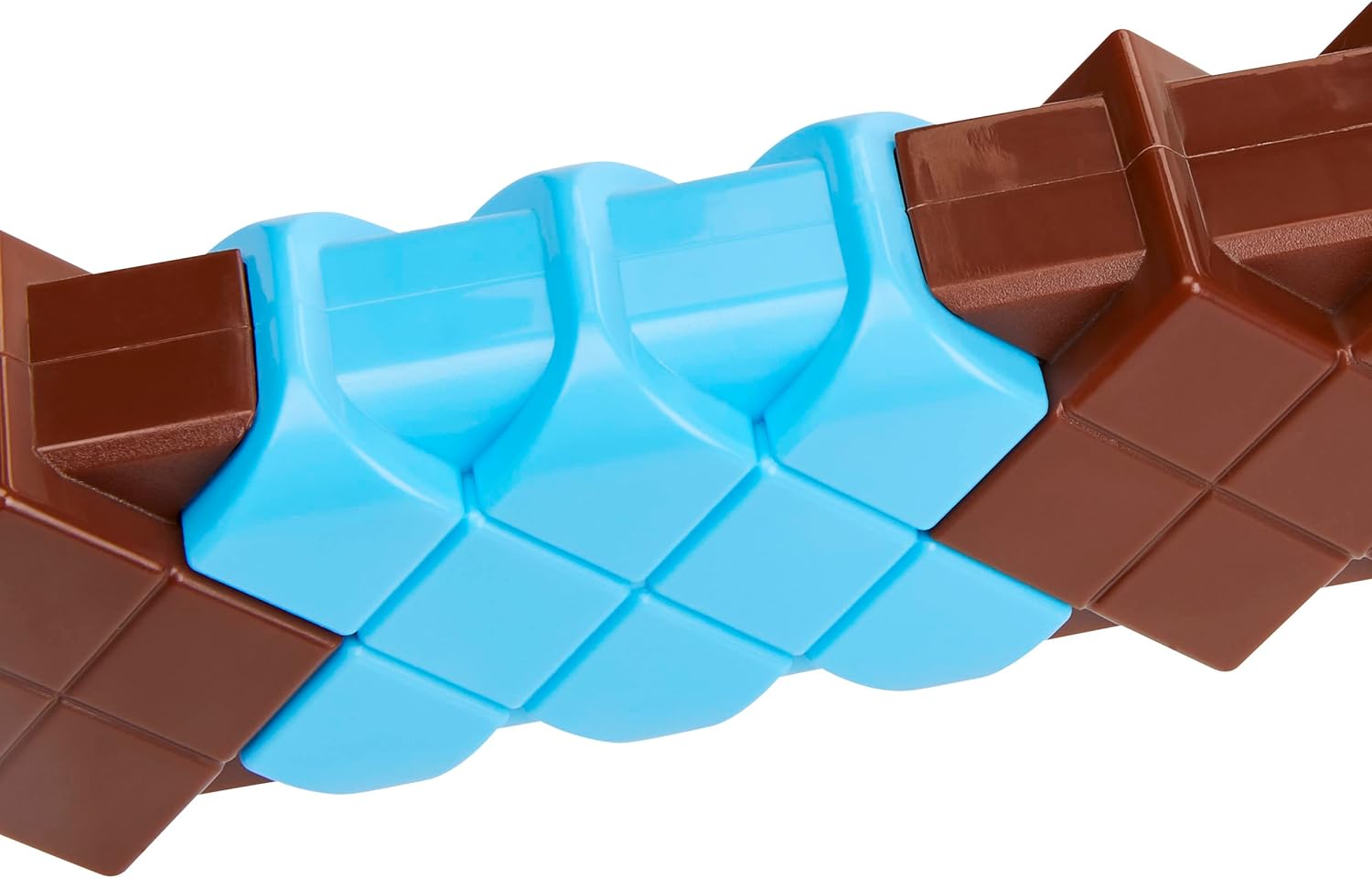 Mine craft blocks with blue coloured insert on a white background