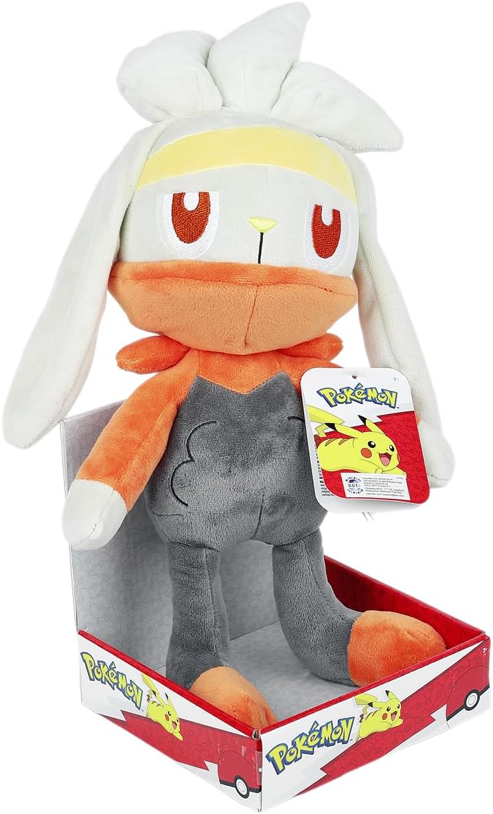 Pokemon Plush toy with a tag on a white background