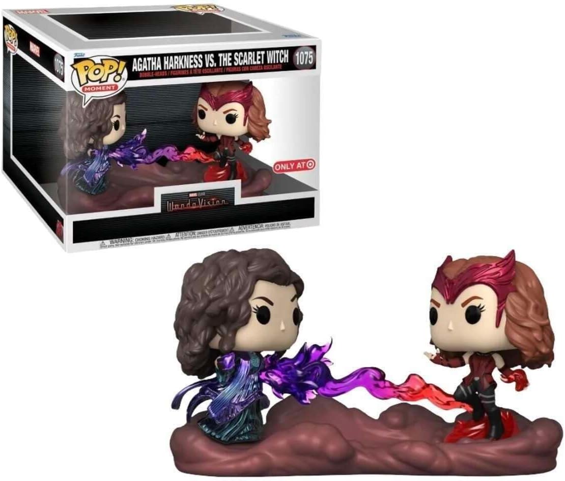 Funko Pop! Agatha Harkness vs. The Scarlet Witch figures with packaging