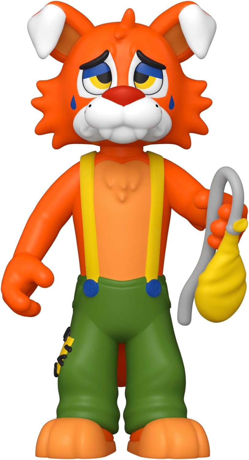 Circus Foxy Funko Toy figure of a character with orange fur, green overalls, and a yellow tool on a white background