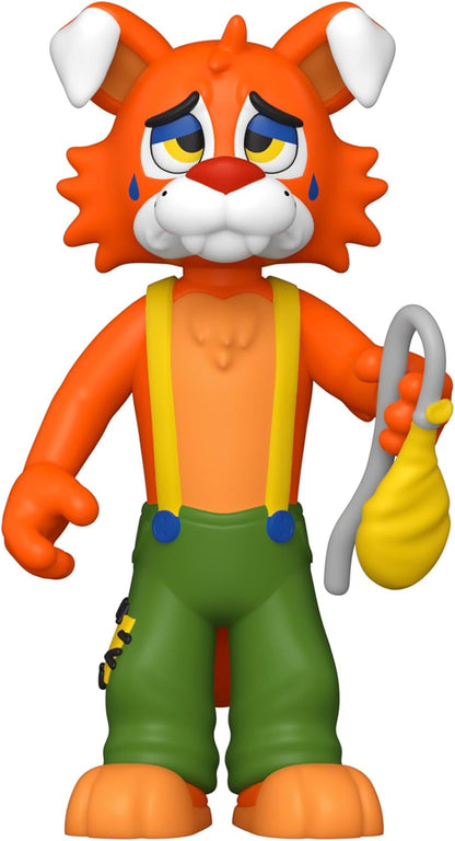 Circus Foxy Funko Toy figure of a character with orange fur, green overalls, and a yellow tool on a white background