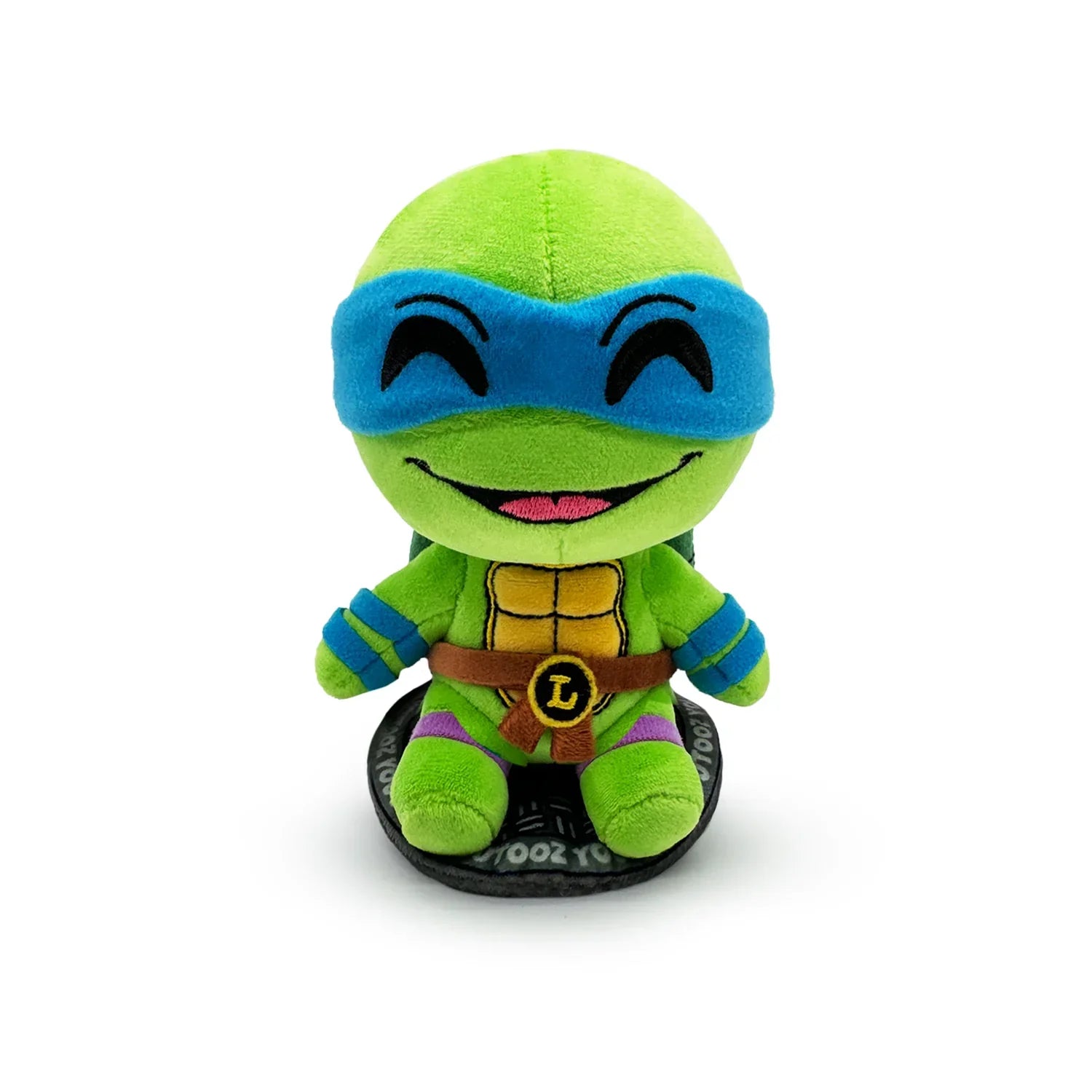 TMNT Green plush toy with blue mask on a white background