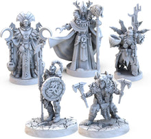 Collection of detailed miniature figurines on a white background