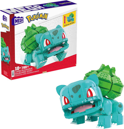 Mega Pokemon Bulbasaur toy figure with packaging on a white background