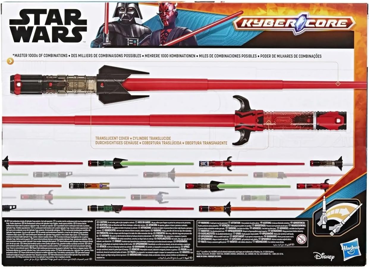 Star Wars Kyber Core lightsaber toy set packaging with multiple lightsabers and branding.