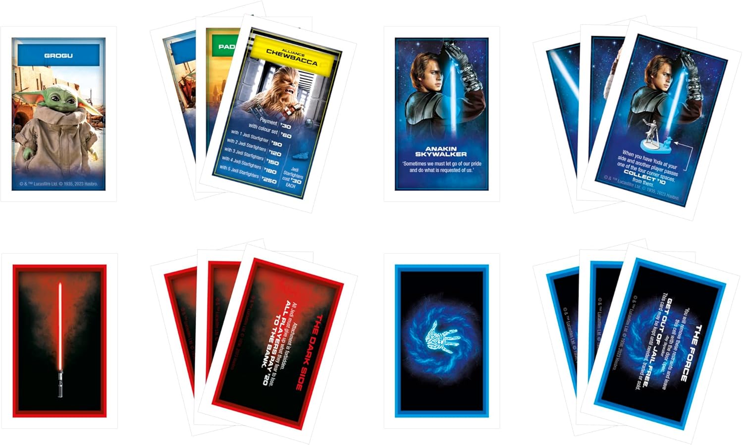 Collection of trading cards featuring various characters and scenes, likely from a popular franchise.