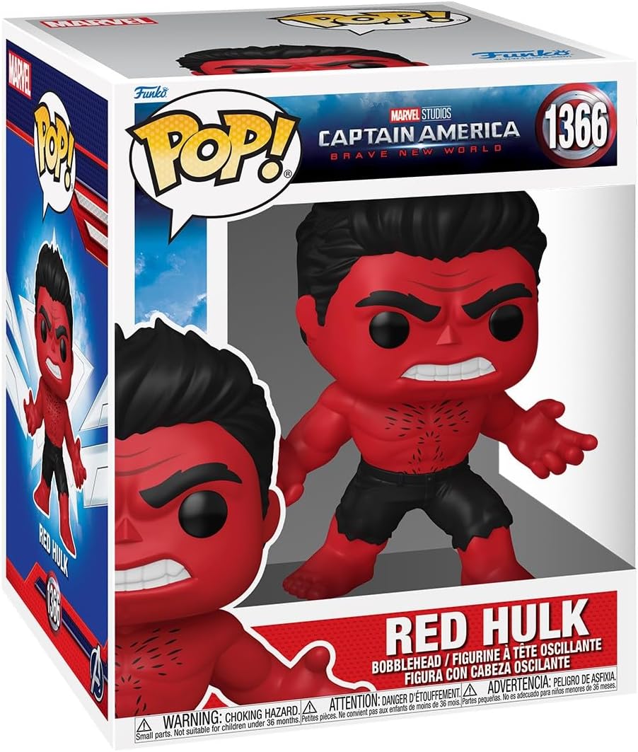 Funko Pop! Red Hulk figure packaging with Marvel branding