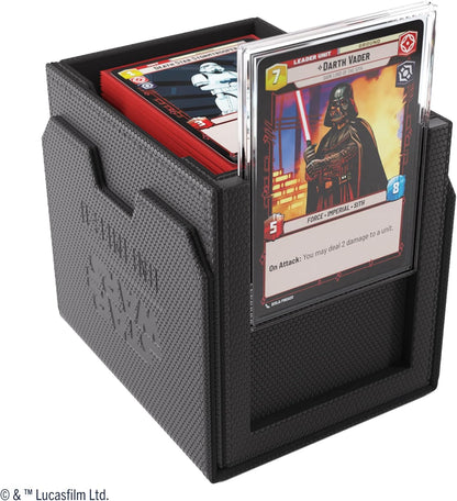 Card holder with Darth Vader trading card displayed on a white background