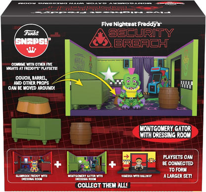 Funko Five Nights at Freddy's Security Breach toy set packaging with Montgomery Gator figure.