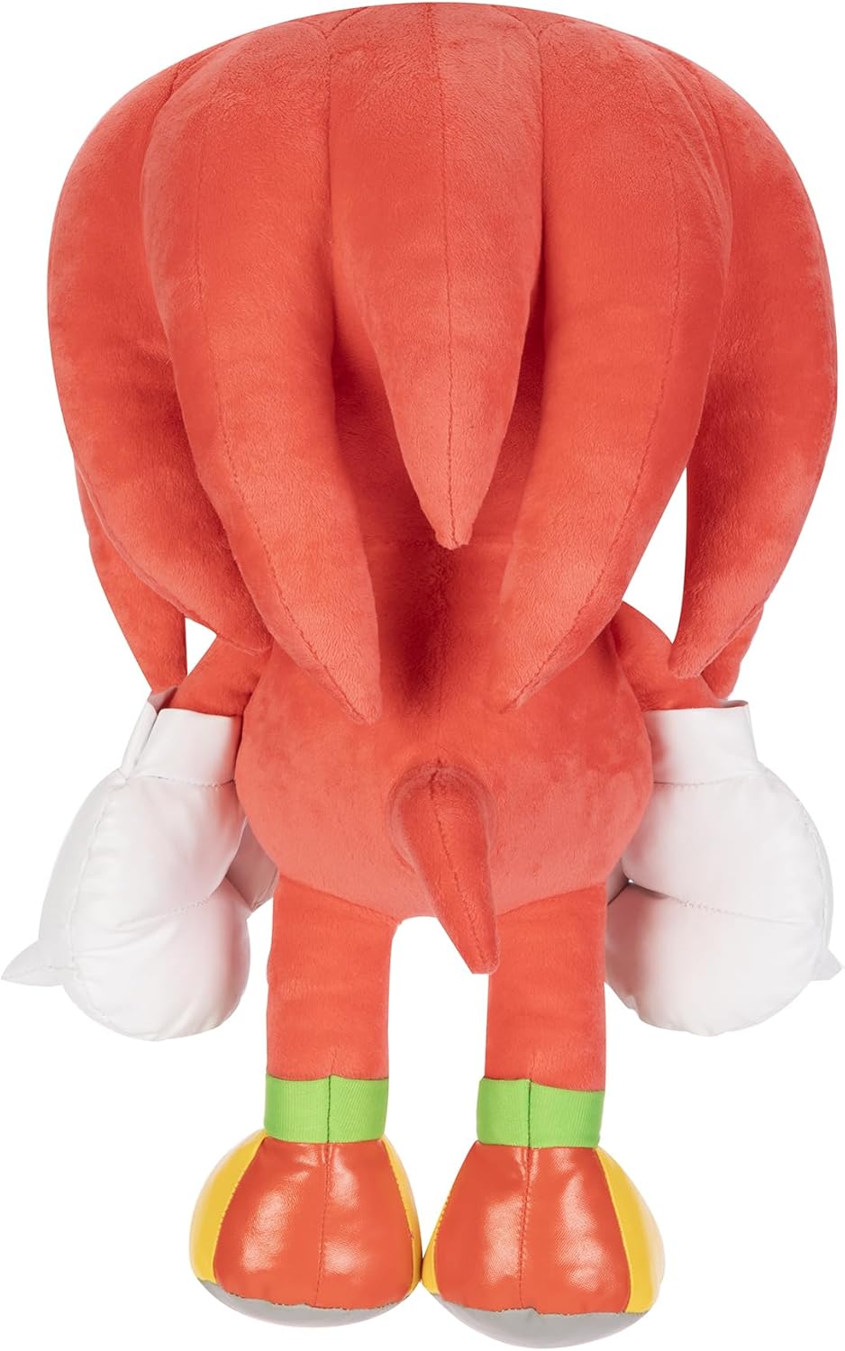 Plush Knuckles with a red body, white arms and legs, and yellow shoes on a white background