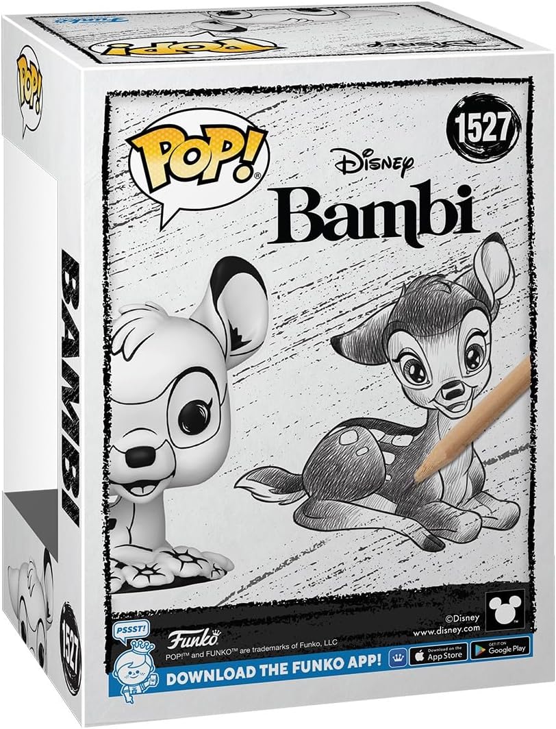Funko Pop! Disney Bambi packaging with a pencil on a white background